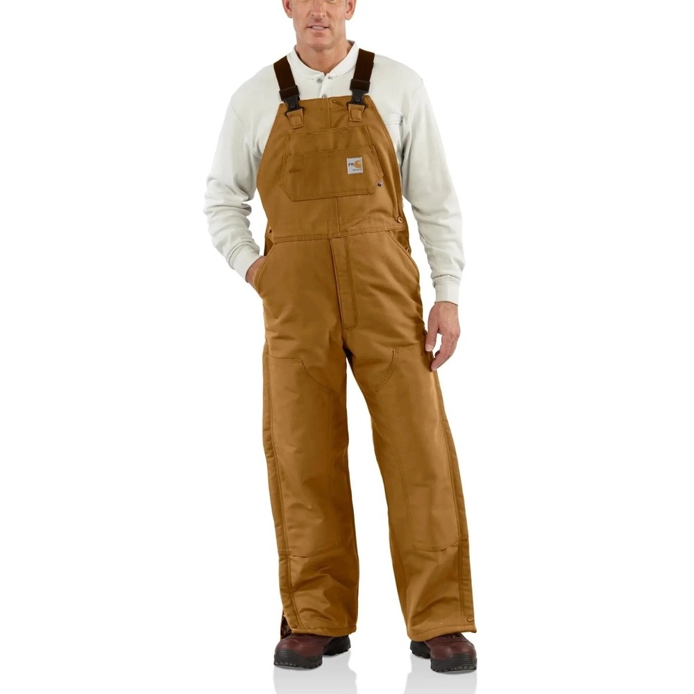 Carhartt Brown Canvas Bib Overalls for Men